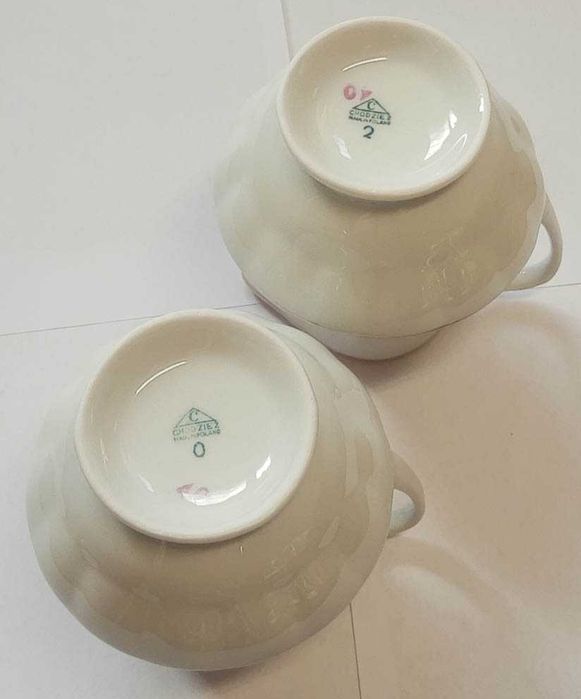 PRL Dzbanuszki Dzbanki 9,5 cm - PORCELANA CHODZIEŻ - 2 Sztuki komplet