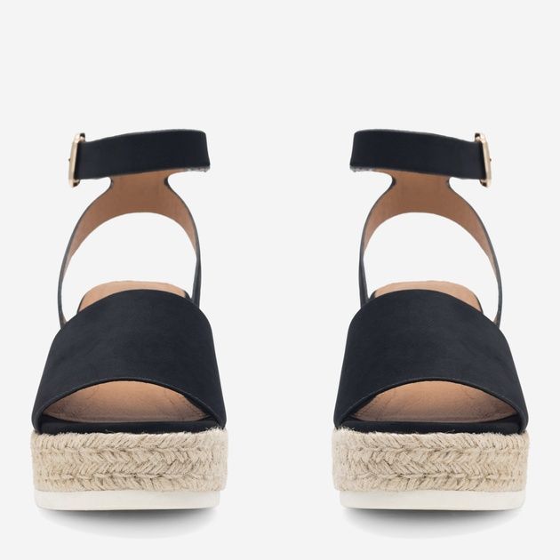 Чорні еспадрильї босоніжки на танкетці