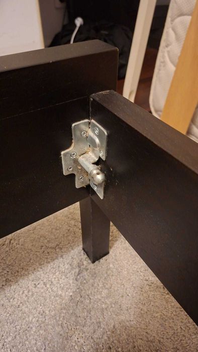 Cama Casal 160×195 Wengé Madeira Natural + Estrado