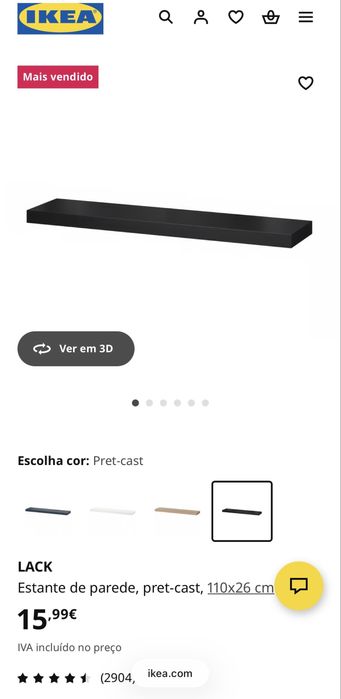 Prateleira preta Ikea