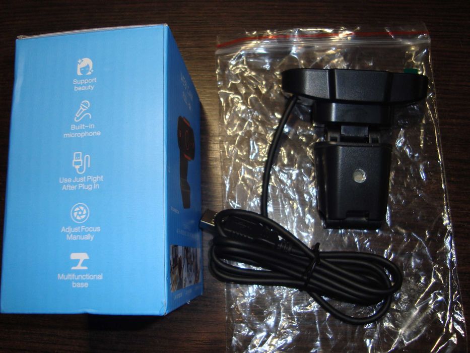 Веб-камера USB для компьютера 1080P Full HD с микрофоном.