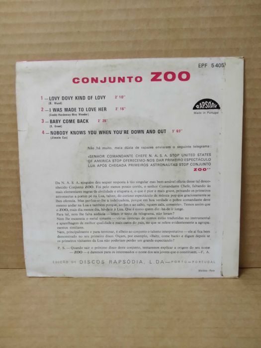 EP - CONJUNTO ZOO - rock português (1969)