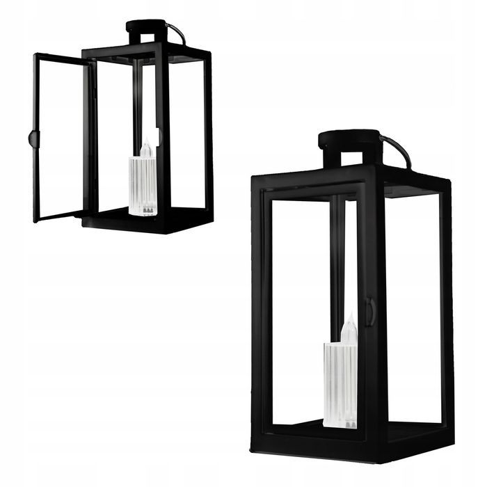 Latarenka dekoracyjna lampion ogrodowa latarnia czarna