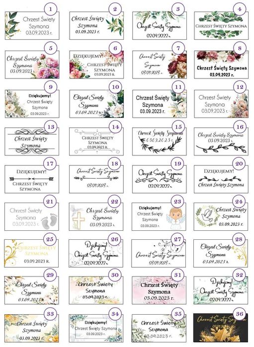 Podziękowanie na Chrzest sukulenty dla gości