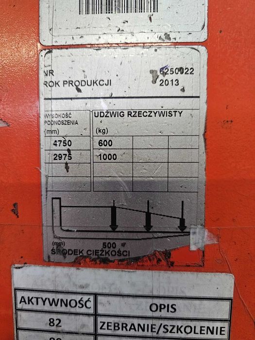 Toyota BT OME100M wózek widłowy podnośnik winda podest  4,75m 2013