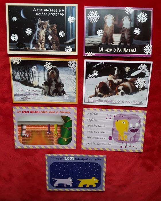 Postais de Natal com cães e gatos - Pedigree e Whiskas