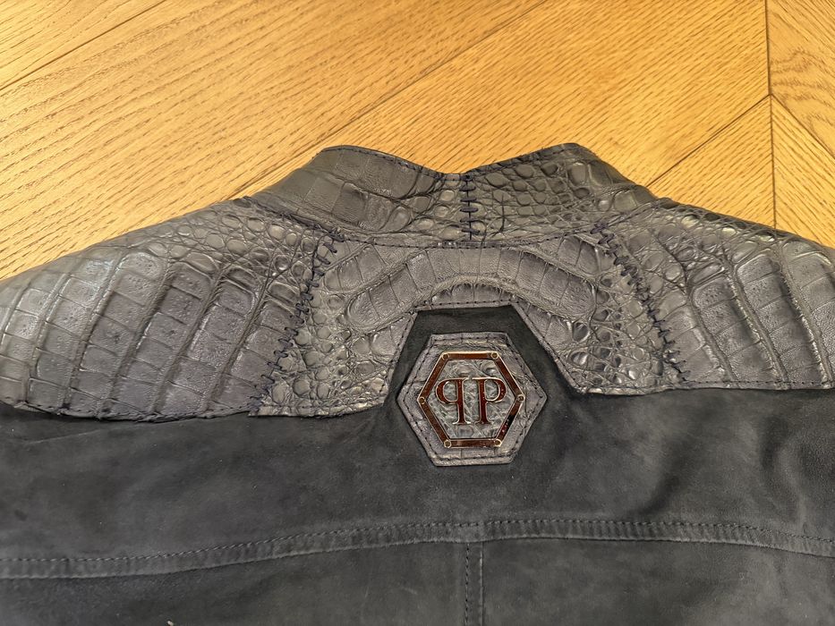 Мужская кожаная куртка Philipp Plein, оригинал.