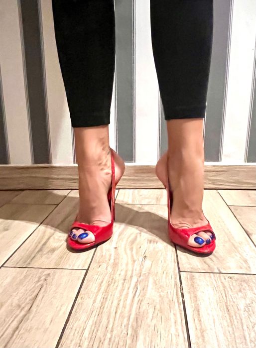187/ OD RĘKI 48 Czerwone męskie sandały obcas 13 cm szpilki 35-48 EU
