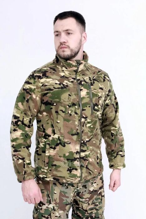 Флісова кофта чорна олива мультика фліска флиска флисовая тактична