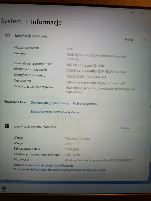 Dell Inspiron 3535 Ryzen 5 7530U/16GB/512/Win11 120Hz