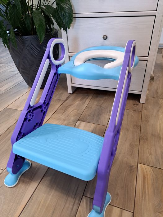 Dziecięca deska sedesowa trener toaletowy ze schodami i uchwytami 13