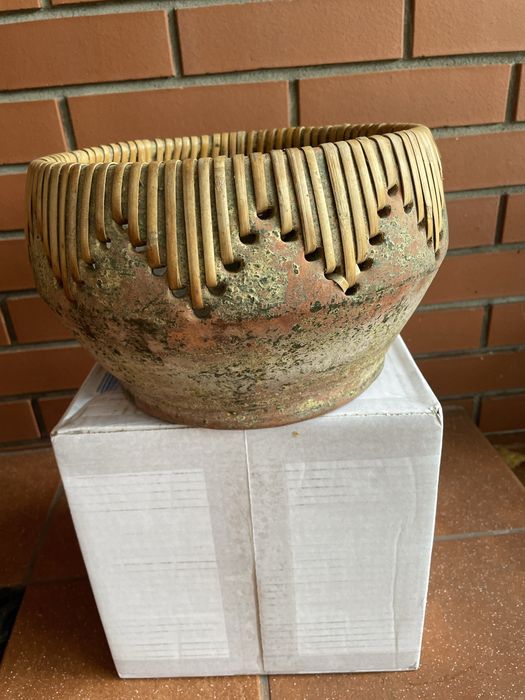 Osłonka gliniana Ø30 cm wys.17,5 cm stan bdb