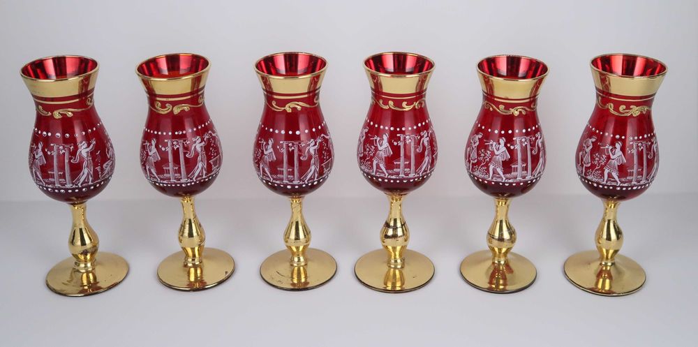 Conjunto de 6 copos em vidro murano