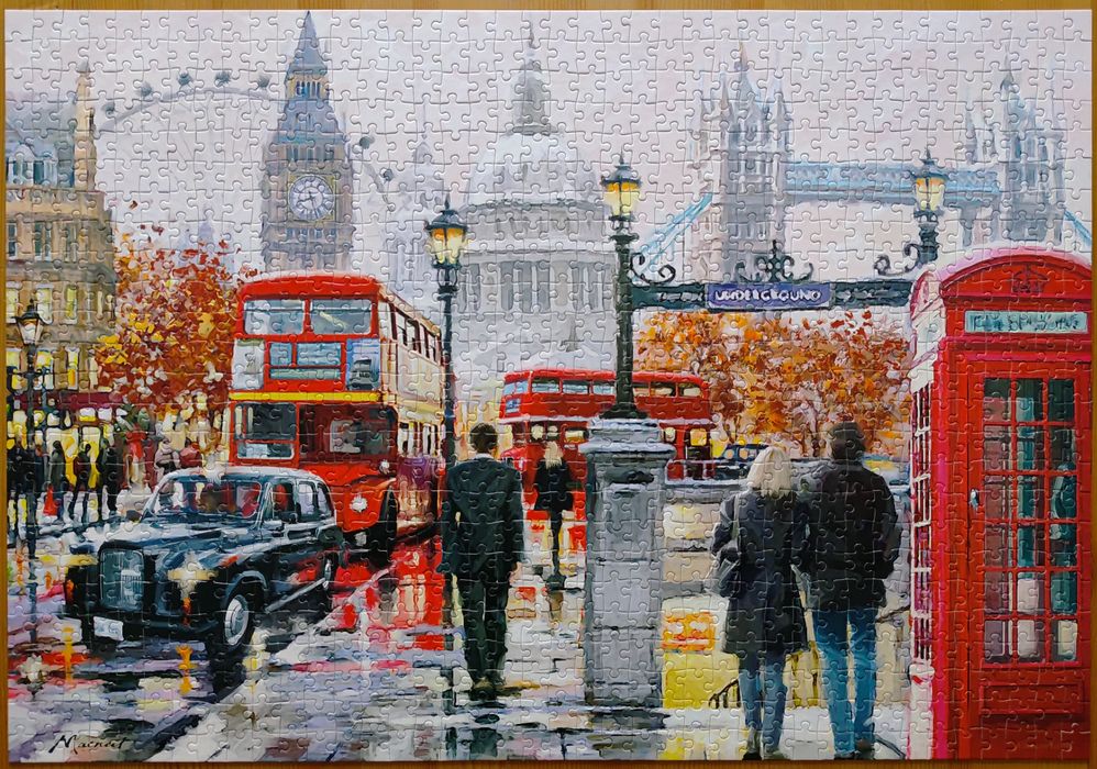 Puzzle 1000, Castorland, London Collage, Zielona seria