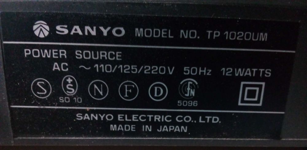Проигрыватель винила Sanyo TP-1020UM, дека TOSHIBA PC-335