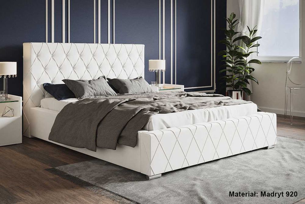 Łóżko łóżka tapicerowane bed NIKO z pojemnikiem i stelażem 120x200 140x200 160x200 180x200 200x200 realizacja w 7 dni roboczych
