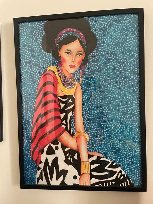 Quadro decorativo com moldura preta