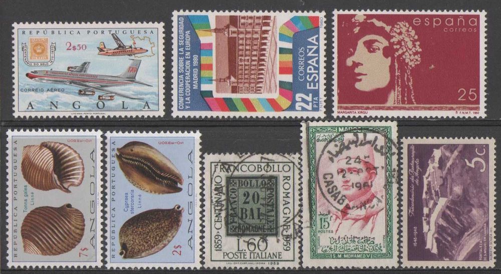 Filatelia: 141 selos novos e usados, mundiais