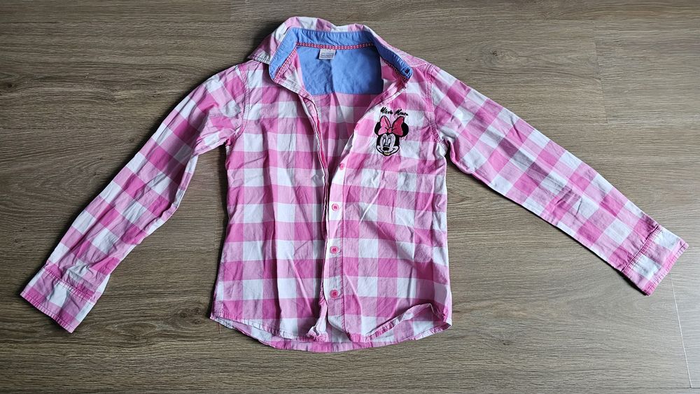 Koszula w kratę różowa Myszka Minie 128/134