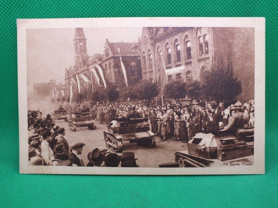 Pocztówka z 1938 r. Śląsk Zaolzański wraca do Polski.Stan BDB