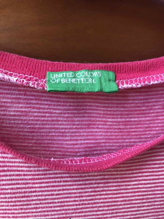 рожева футболка benetton з велосипедом і квітами для дівчинки