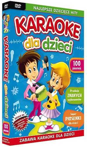 Zestaw karaoke dla dzieci 100 piosenek DVD + mikrofon Bluetooth Niebieski Kotek