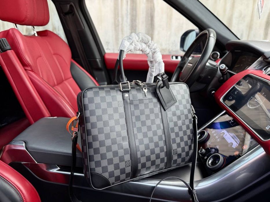 Чоловічий шкіряний портфель louis vuitton мужская кожаная сумка ноут