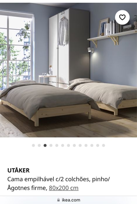 Camas empilhaveis Ikea Utaker madeira 80x200