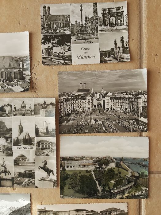 8 niemieckich pocztówek miasta XXw.