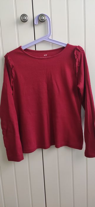 Zestaw bluzki prążkowane longsleeve MyBasic H&M 134/140
