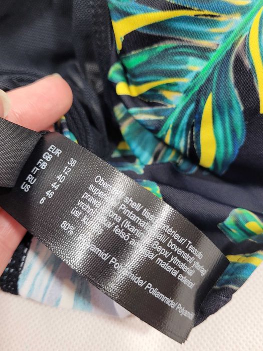 Strój kostium kąpielowy 38,M bikini tiul wzór liście BonPrix komplet