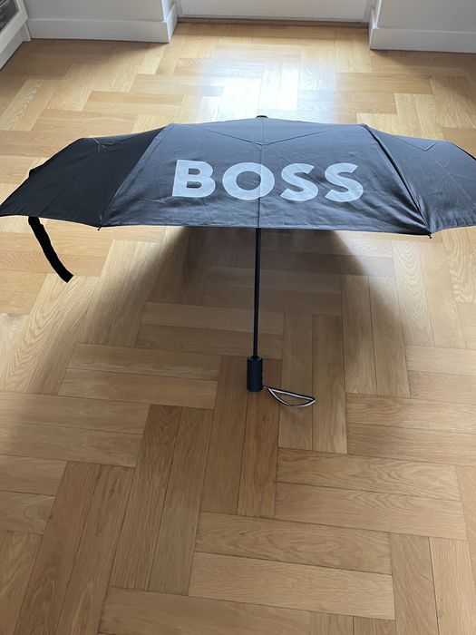 Hugo Boss parasolka automatyczna kieszonkowa czarna nowa