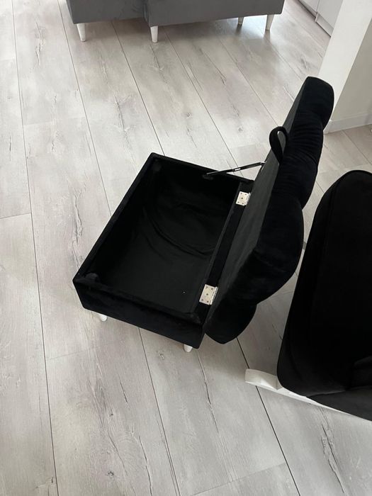 Fotel uszak bujany z podnóżkiem