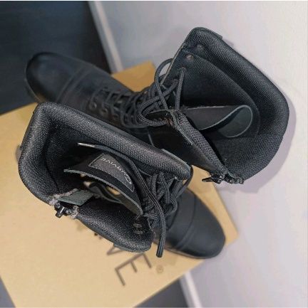 2survive Boots PQ Pro Zip Military Tactical Leather Black Side Zip - Size 37/39