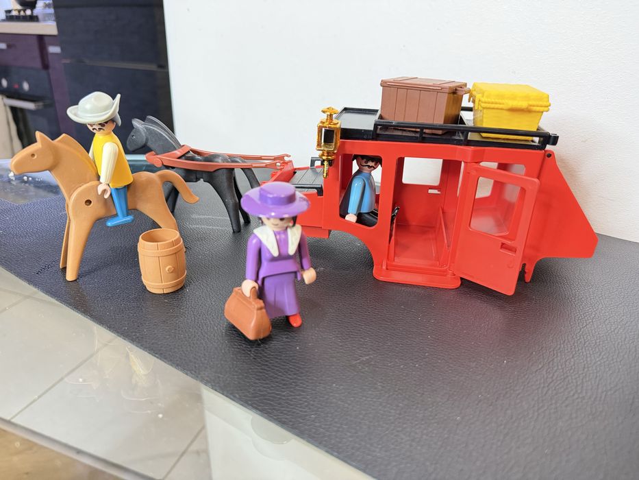 Вінтажний набір Playmobil Geobra карета з кіньми (вестерн)