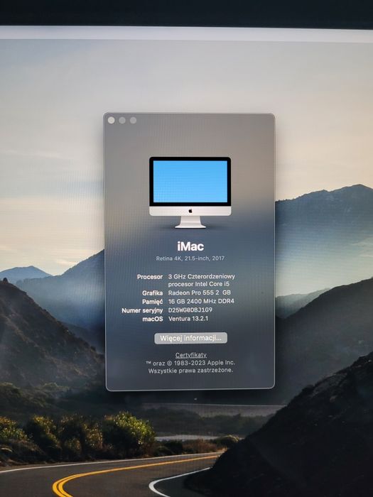 iMac Retina 4K, 21.5, 2017, 16GB
RetiniMac 
Retina 4K, 21