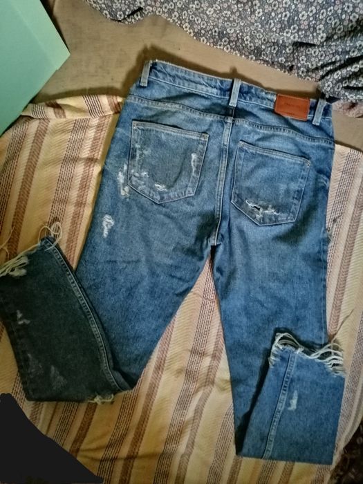 ZARA _ nowe spodnie dżinsy Ripped jeans boyfriendy mom fit vintage