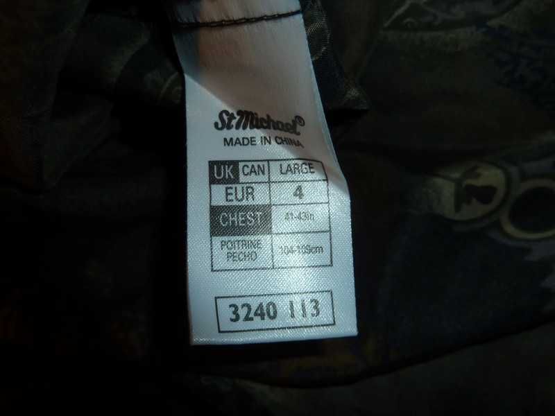 Camisa nova pura seda padronizada Marks & Spencer 4 / L