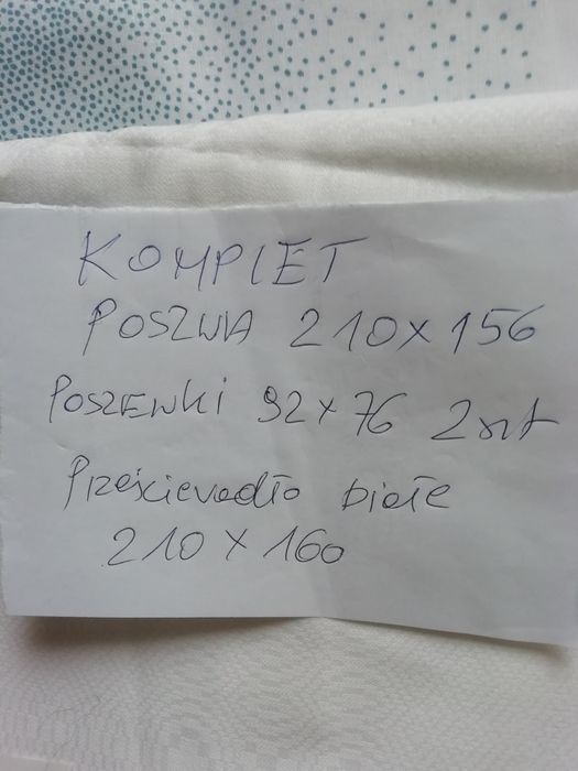 nieużywany komplet pościeli bawełnianej