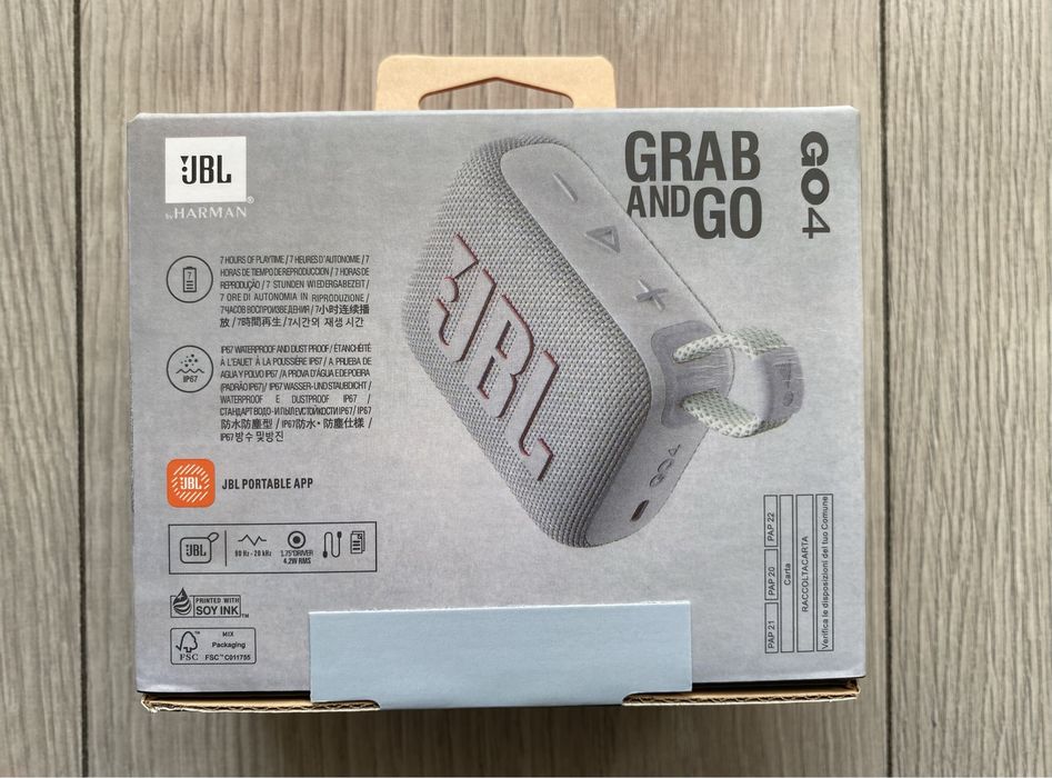 Nowy Głośnik Przenośny Bluetooth JBL Go 4 Srebrny