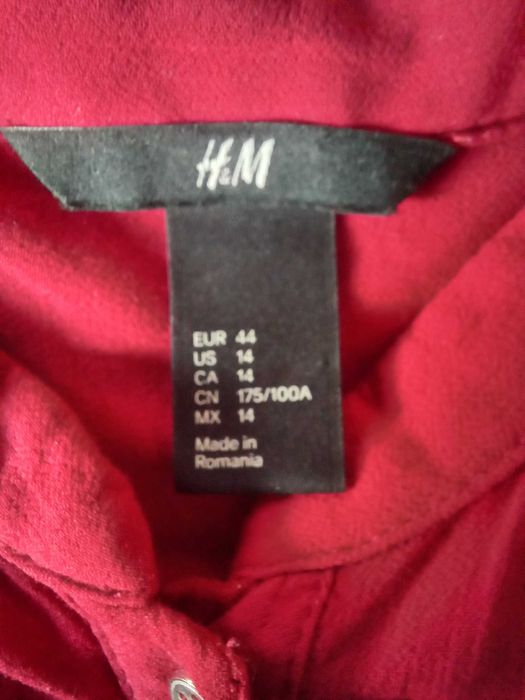 Malinowa duża bluzeczka koszula H&M rozmiar 44