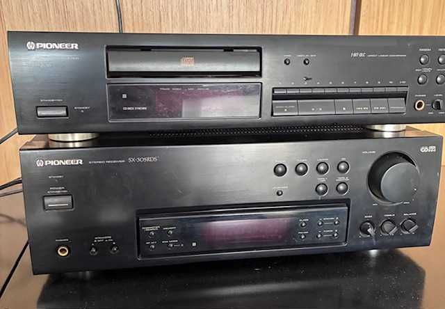 Pioneer SX-305RDS (amplituner) + odtwarzacz CD , lata 90 te