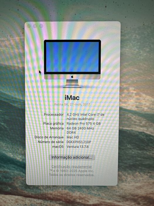 iMac 27” Retina 5K (2017) — i7 4.2 GHz + 64GB RAM
