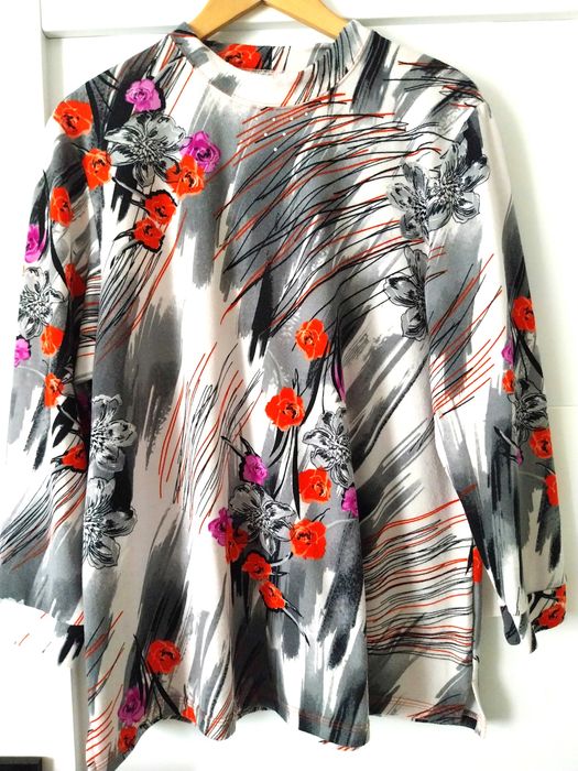 Super sweterek/tunika kolorowa z cienkiej wełenki*r. XXL