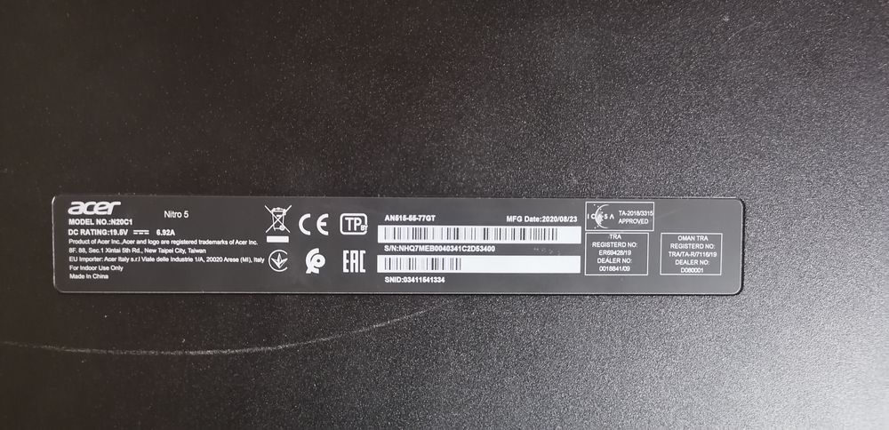 Acer Nitro 5 Parts64740751710977123