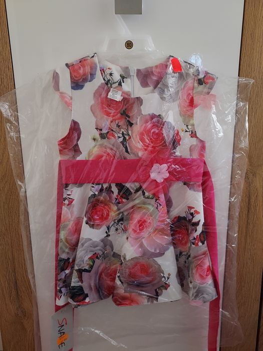 Sukienka wizytowa święta roczek wesele 80 86 NOWA