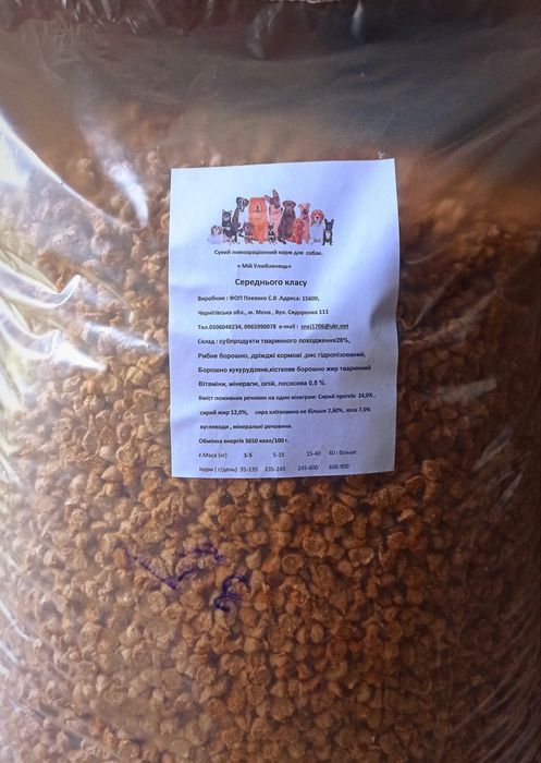 Сухий корм для собачок повсякденного годування середнього класу за 1шт