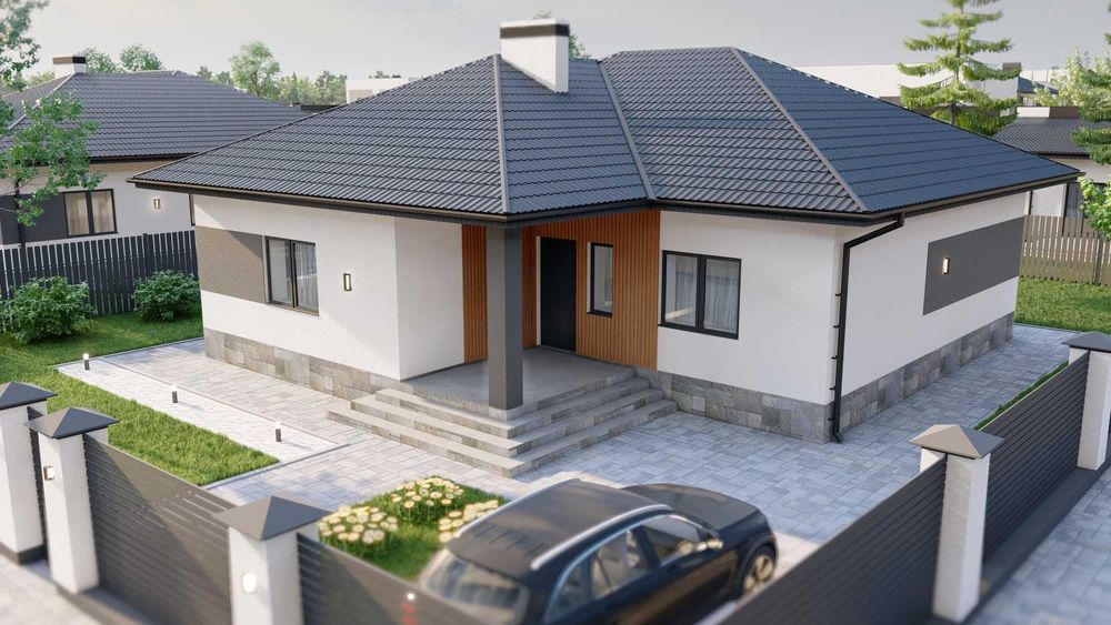 Одноповерховий будинок 105м² з МІСЬКИМИ комунікаціями! 6 соток