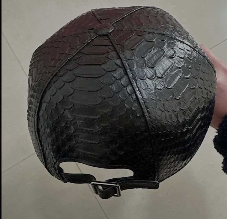 Пітон Бейсболка із натуральної шкіри