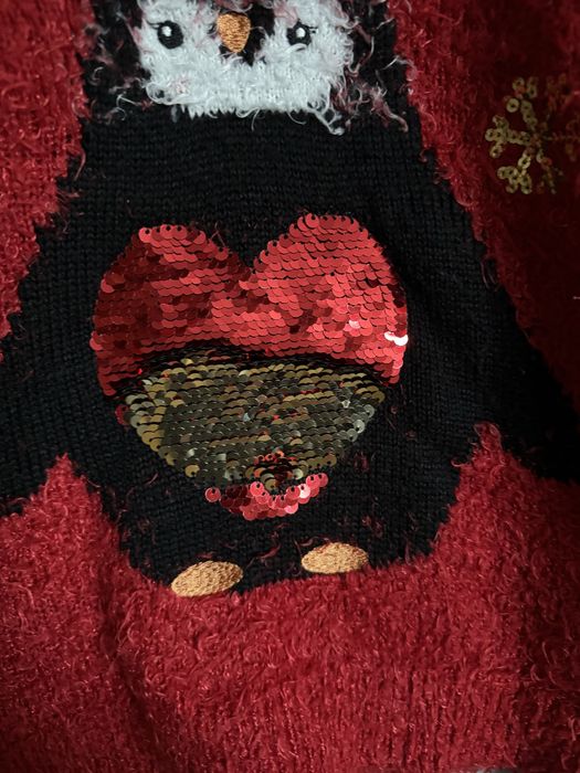 Новорічний светр. Кофта. Новогодний свитер. Пінгвін. Пингвин. 10/11 ро